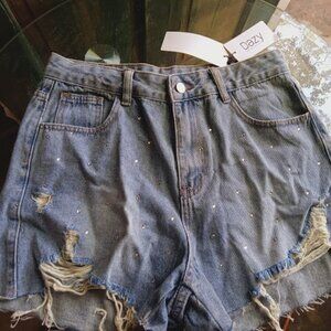 ladies high waist jean shorts